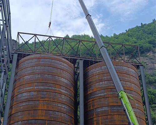 內蒙古骨料鋼板倉項目工地